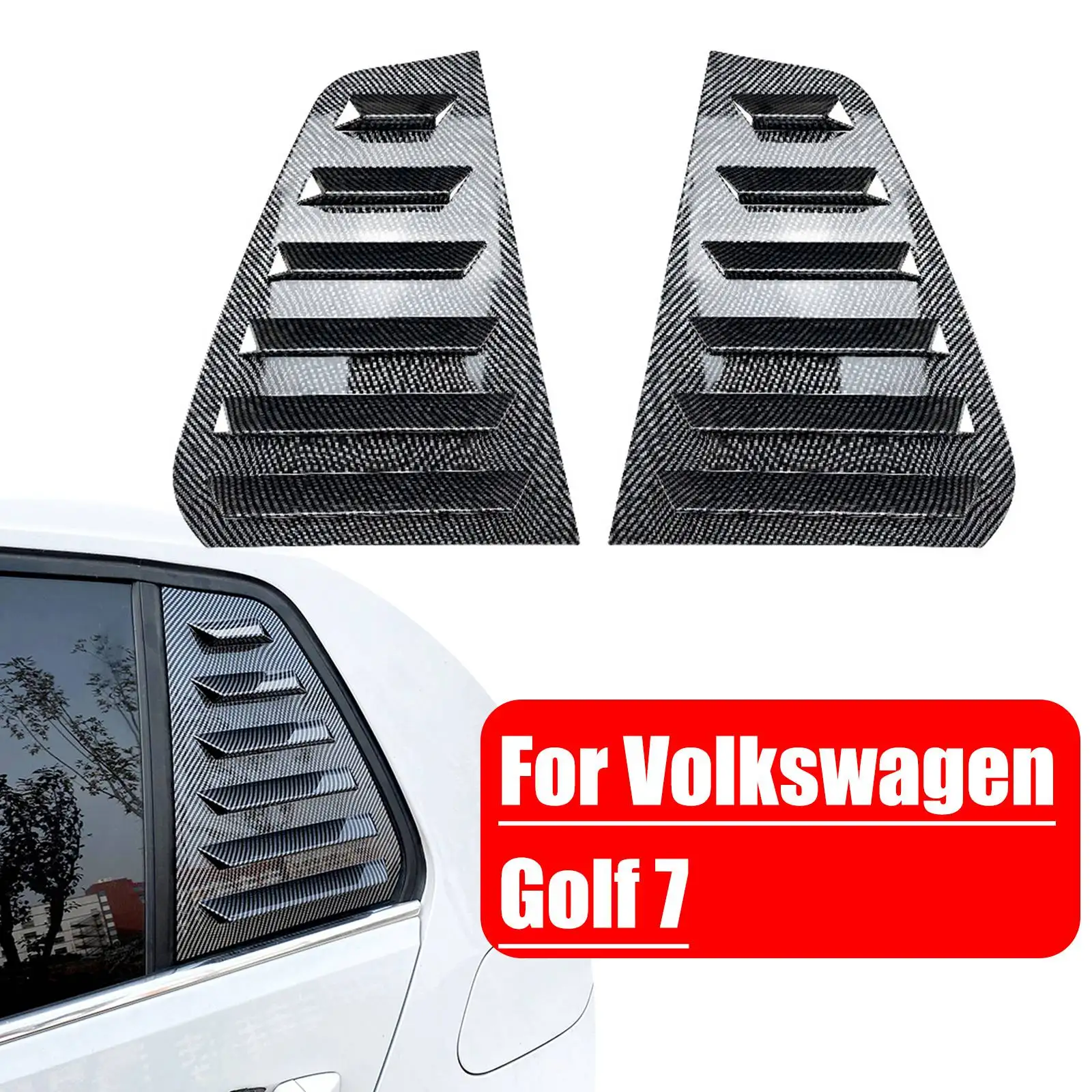 Rear Side Window Trim Spoiler 1Pair Window Shutter Cover Louver Air Vent For VW Golf MK7 MK7.5 GTI/GTD/R Models 2014-2019