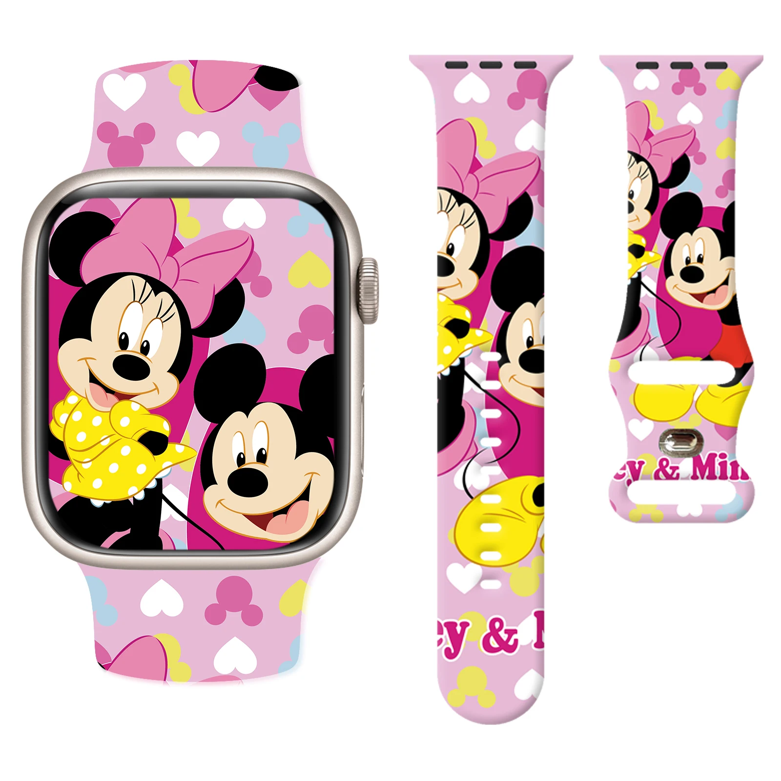 

Disney Mickey Club printed watch strap for Apple Watch 11 10 9 8 7 Silicone Band Replaceable Bracelet for iWatch 46mm 44mm 42mm