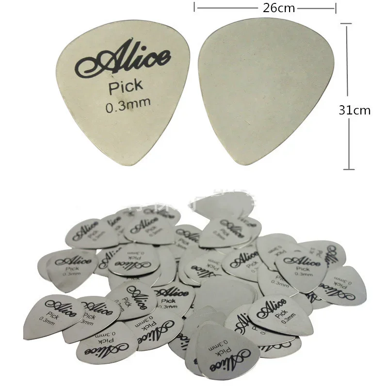 Hot Sale 10/5Pcs Metal Guitar Pick 0.3mm Durable Thin Silver Color Professional Bass Ukelele Finger Guitar Picks Accessories