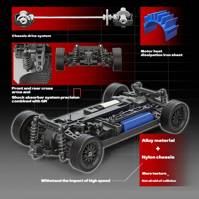 New 1:16 2.4G full proportion Dodge simulation remote control car High-speed four-wheel drive drift car with ESP gyroscope