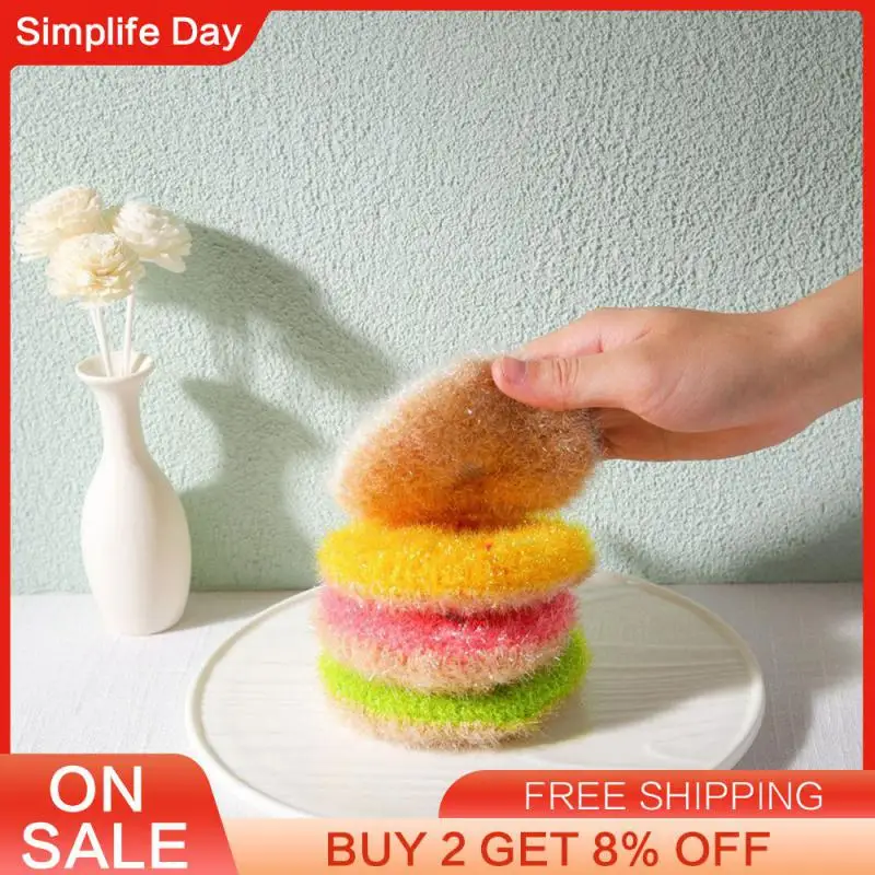 Korea High Efficient Anti-grease Donut Shape Dish Cloth Acrylic Washing Towel Kitchen Cleaning Wiping Rags Cleaning Cloths