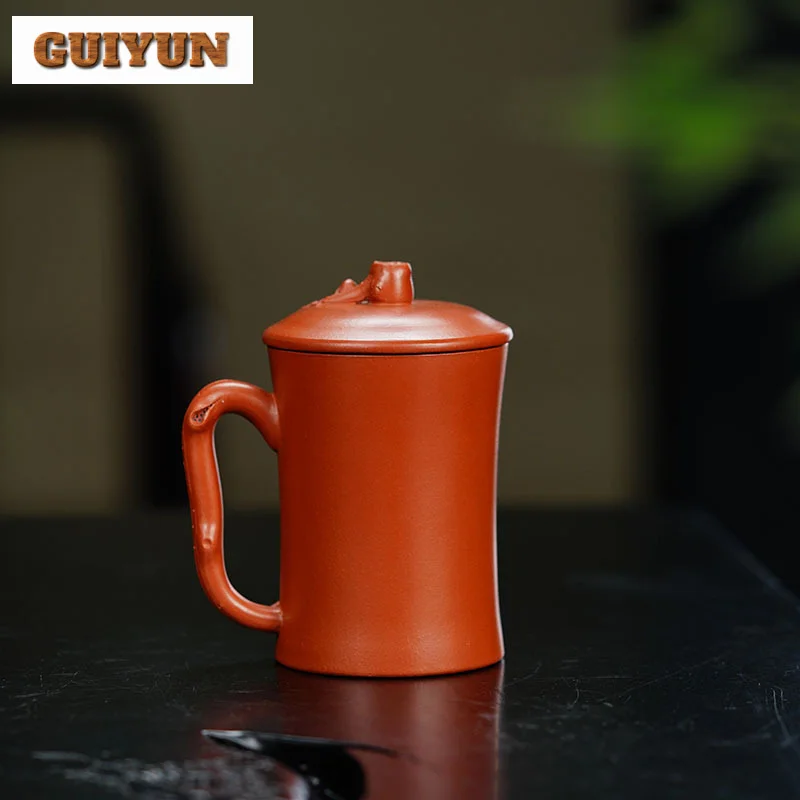 200ml Yixing Creative Purple Clay Office Cup Famous Handmade Peach Stump Beauty Tea Infuser Kettle Chinese Zisha Tea Set Teaware