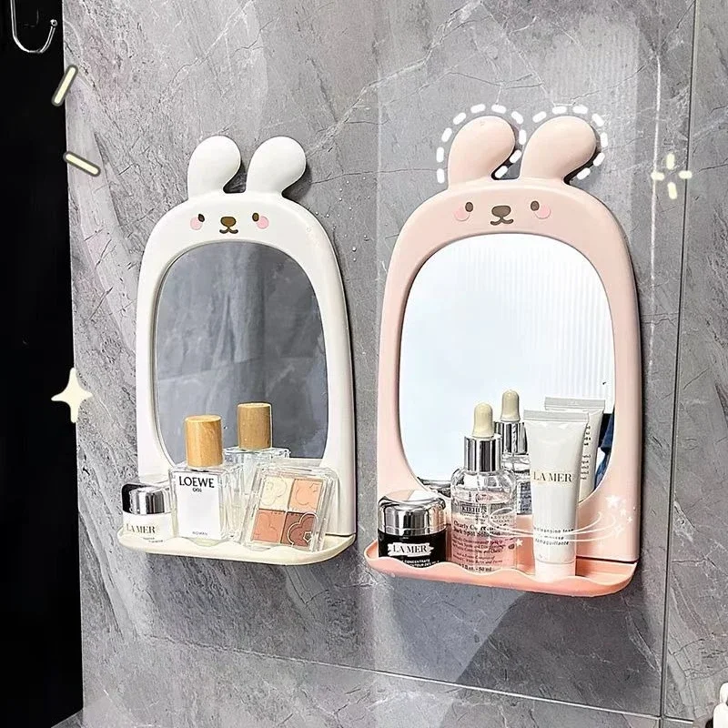 

Настенное зеркало для ванной комнаты, зеркало для макияжа, высокоуровневое хранилище, напольная многофункциональная стойка для хранения в ванной комнате в общежитии