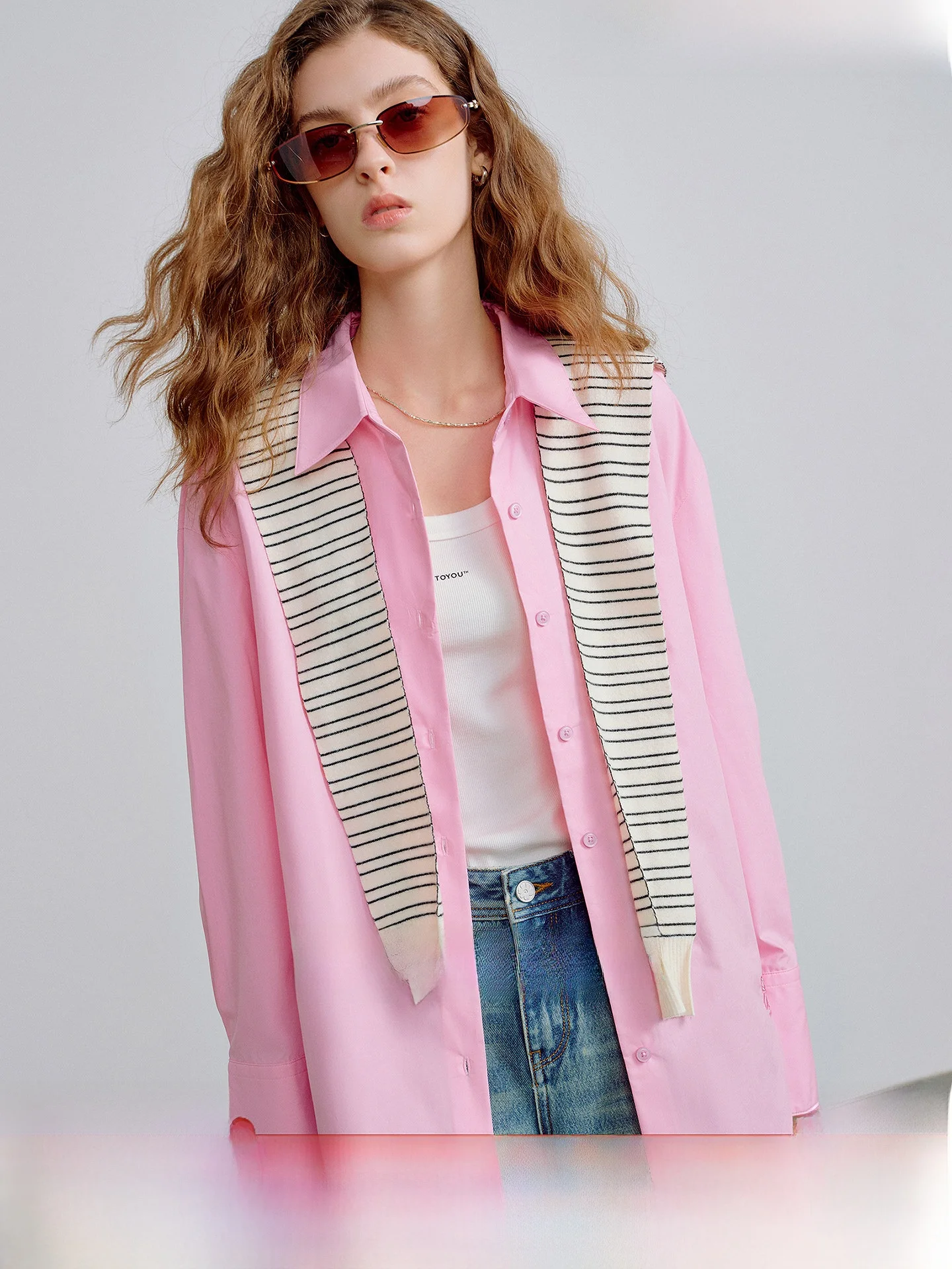 2026年春-レディース-ストライプ柄-ニットスカーフ-ショルダーラップ-フェイクカラー-レイヤリングツール-装飾-ポリエステル繊維-アクリル-ナイロン