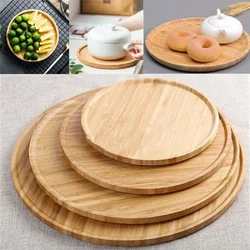 Bamboo Round Serving Storage Tray Pastry Tableware Eco Friendly Wooden Pallet Board Kitchen Tools Tea Tray Home Decoration 2024