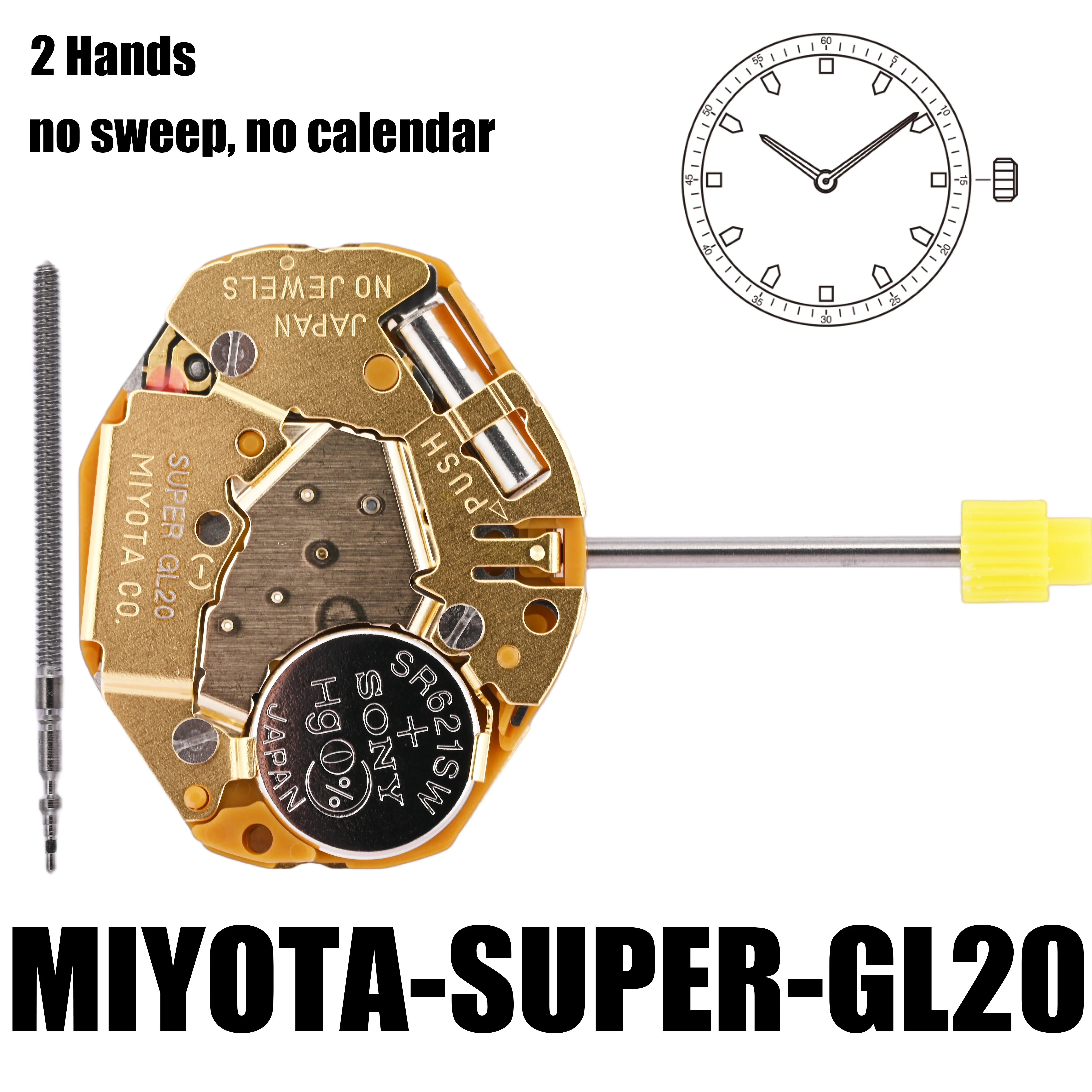 Miyota Super GL20Quartz  Movement Miyota gl20 YOUR ENGINE- Metal movement made in Japan.