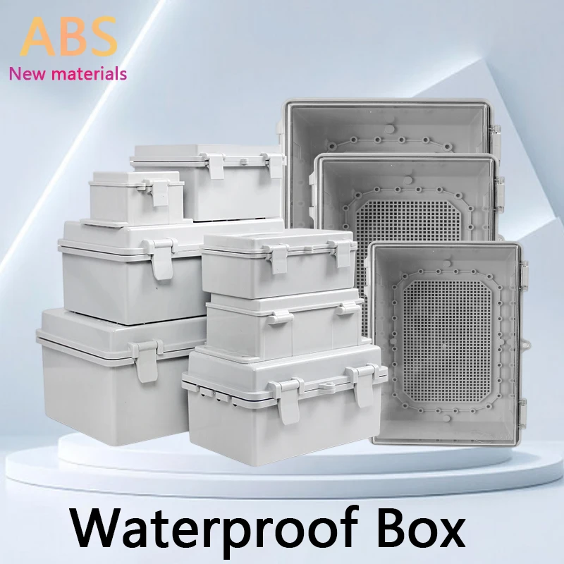 Caja de plástico ABS IP66 para PC con pestillo de bisagra, caja de distribución para exteriores, caja de conexiones eléctricas impermeable, caja de instrumentos