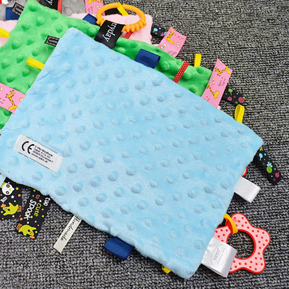 Toalha para apaziguar recém-nascidos, tecido macio e confortável, auxílio para dormir para bebês, treinamento cognitivo de cores, máquina lavável, presente para bebês