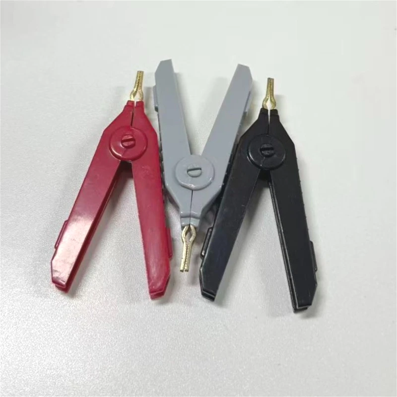 20A Pure Copper LCR Kelvin Test Clip Crocodile Clip Positive and Negative Pole Flat Mouth Resistance Bridge Clip Duckbill Clip