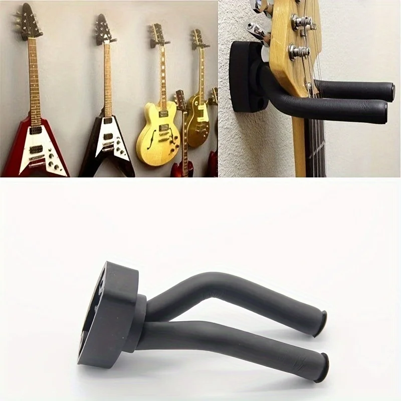 Stylish Black Guitar Wall Mount - Easy Installation Wall Organizer for Original Sound and Electric Guitars