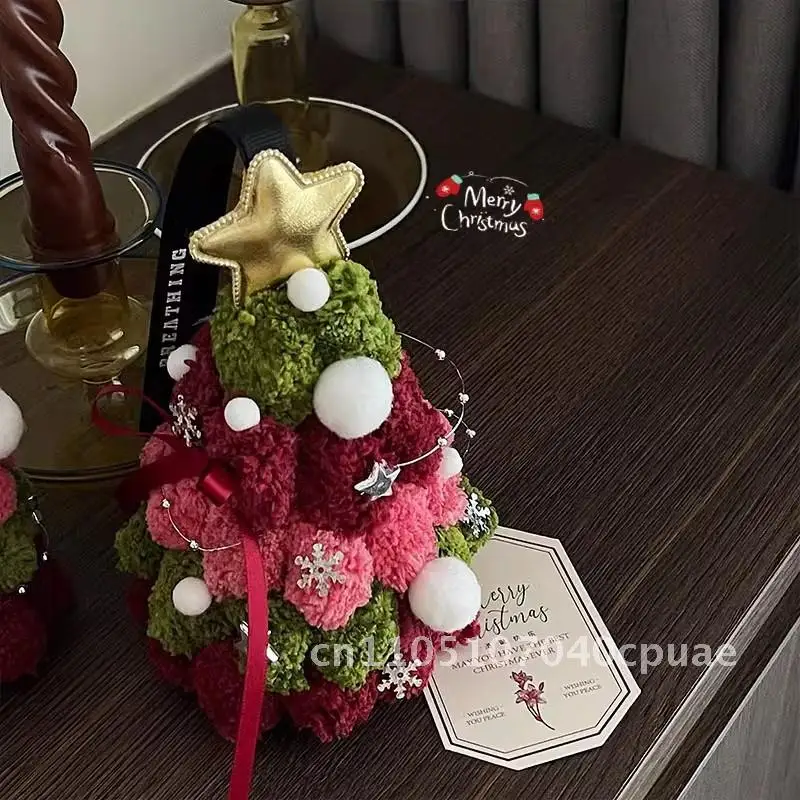 

Romantic Retro Plush Christmas Tree Pendant Finished Christmas Gift Creative Twist Bar Finished Christmas Tree