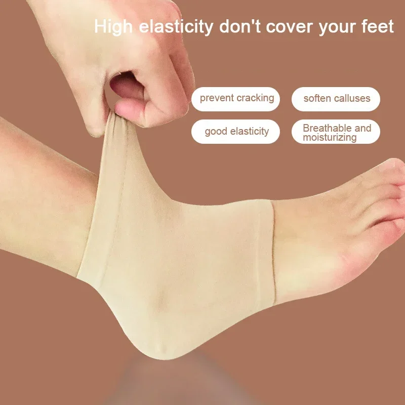 Silicone Heel Protector Blister Meias para Homens e Mulheres, Cuidados com os pés, Almofada Pads Liners, Anti Cracking, Heel Pain Relief Socks, Meias Half-Yard