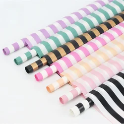 40pcs/ 57*57CM Stripes Bouquet Wrapper Paper Waterproof Fresh Flower Wrapping Paper Gift Handmade DIY Decoration Packaging Paper