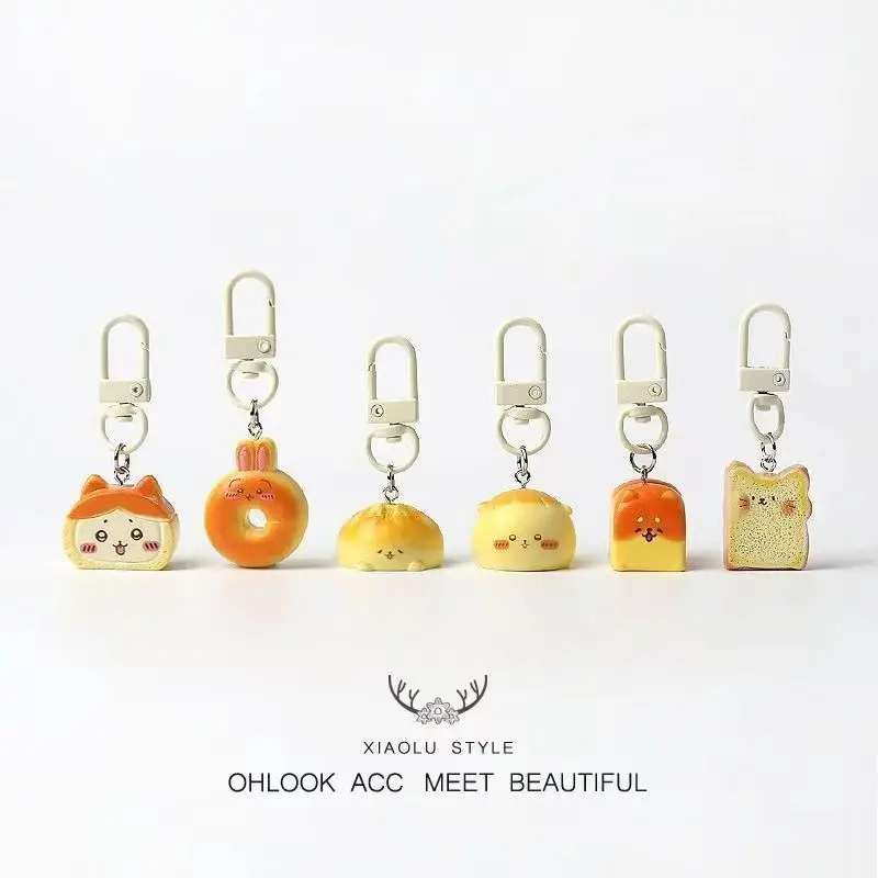 Chikawas Dessert Bread Key Chain Pendant Hachiware usagi うさぎ Funny Foodie Backpack Pendant Creative Personalized Accessories - Image 2