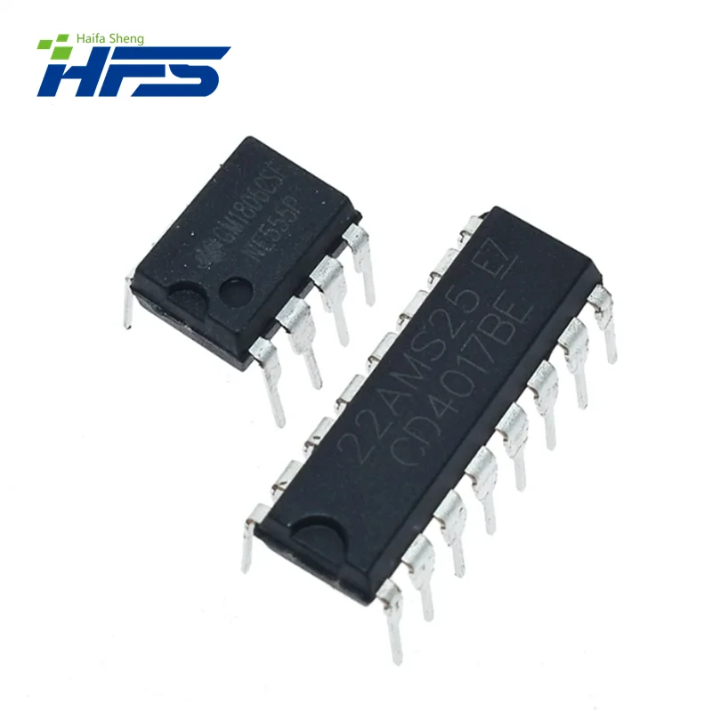 Red Blue Double Color Flashing Lights DIY Kit Strobe NE555 + CD4017 Electronic Practice Learning Kits Suite Parts Gift