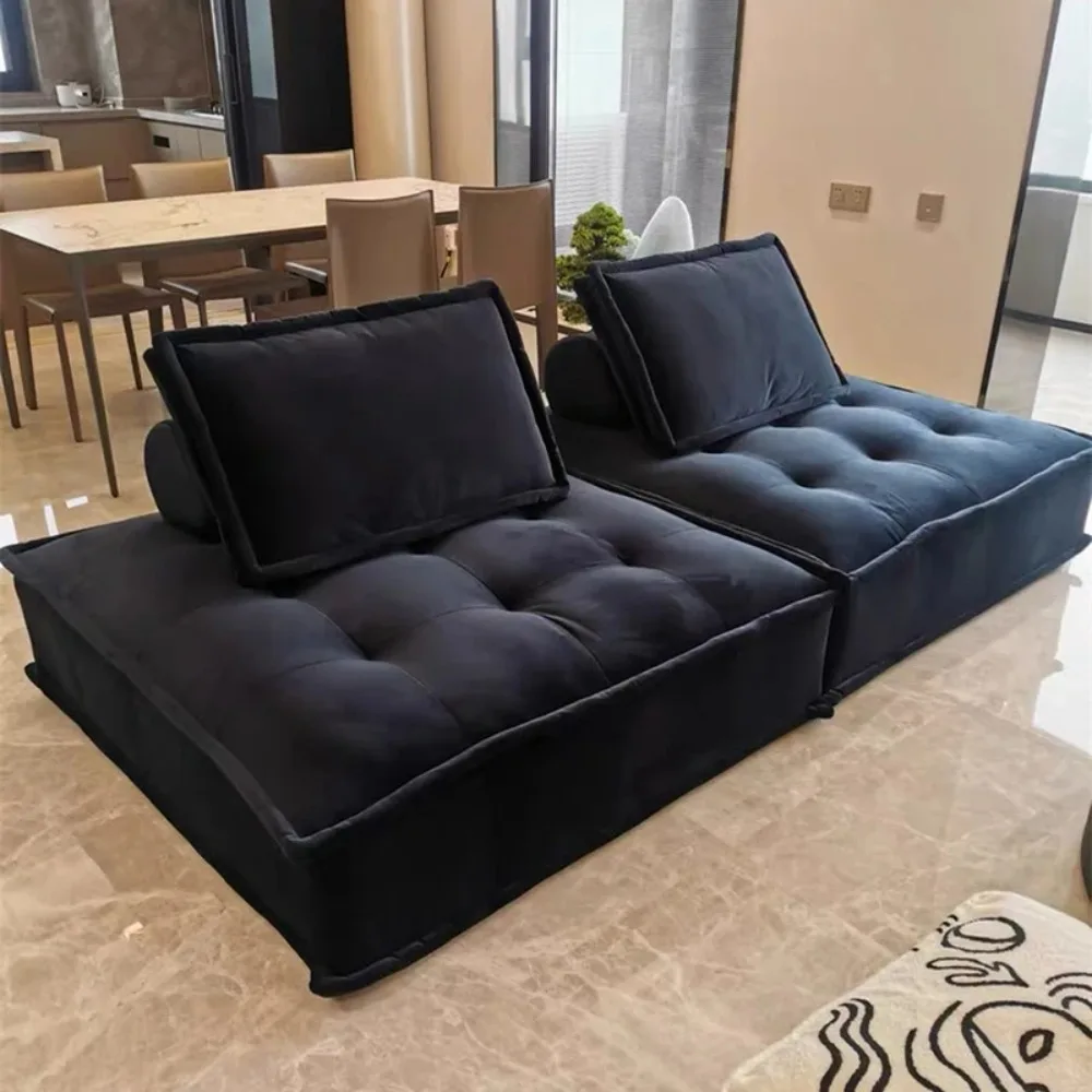 Frosted Technology Cloth Sofa Nordic Modular Full Body Banquet Couch Blue Reading Factory Customized Sofa Muebles Home Furniture