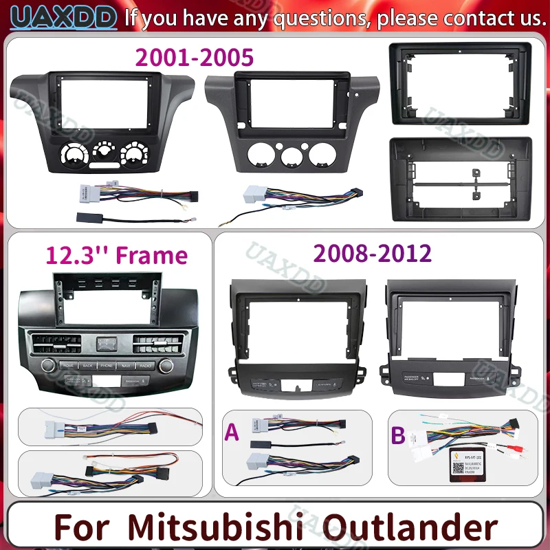 9 10.1 Inch Android Stereo Radio Dvd Frame Kit Panel For 2001-2015 Mitsubishi Airtrek Outlander Peugeot 4007 Citroen C-Crosser