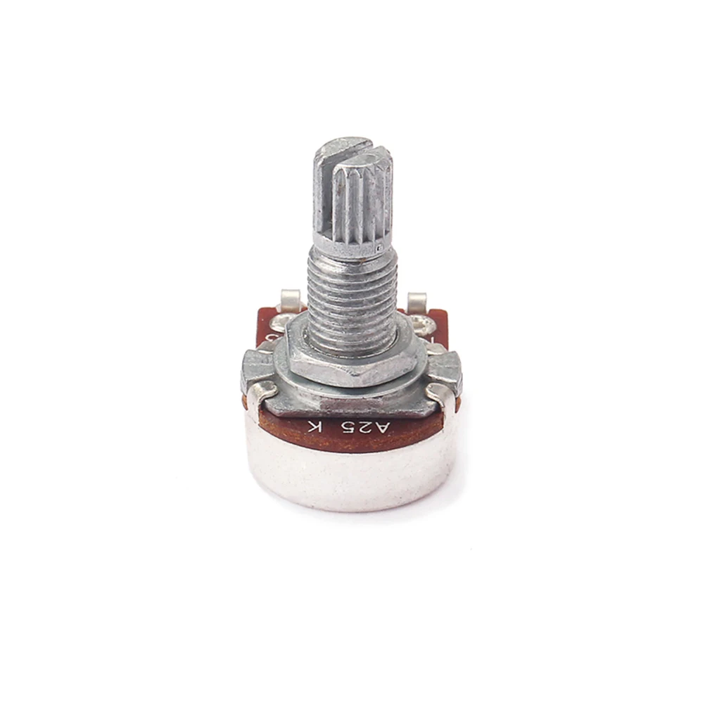 

A25k Mini Long Shaft Guitar Potentiometers Volume Tone Controls Solid Sturdy Audio Potentiometers Guitar Volume Potentiometer