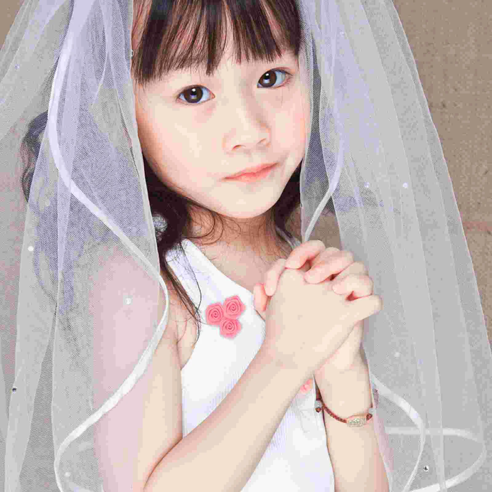 100 Pcs Decorate Ribbon Roses Bride Satin for Crafts Polyester Faux Mini Clothes