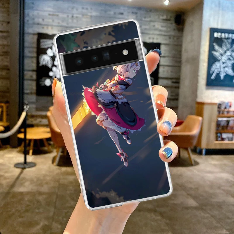 Genshin Impact Anime Phone Case Cover for Google Pixel 8 7 6 5 4 4XL Shockproof Soft 7A 6A 5A 4A 3A 3AXLPro 5G Transparent Shell
