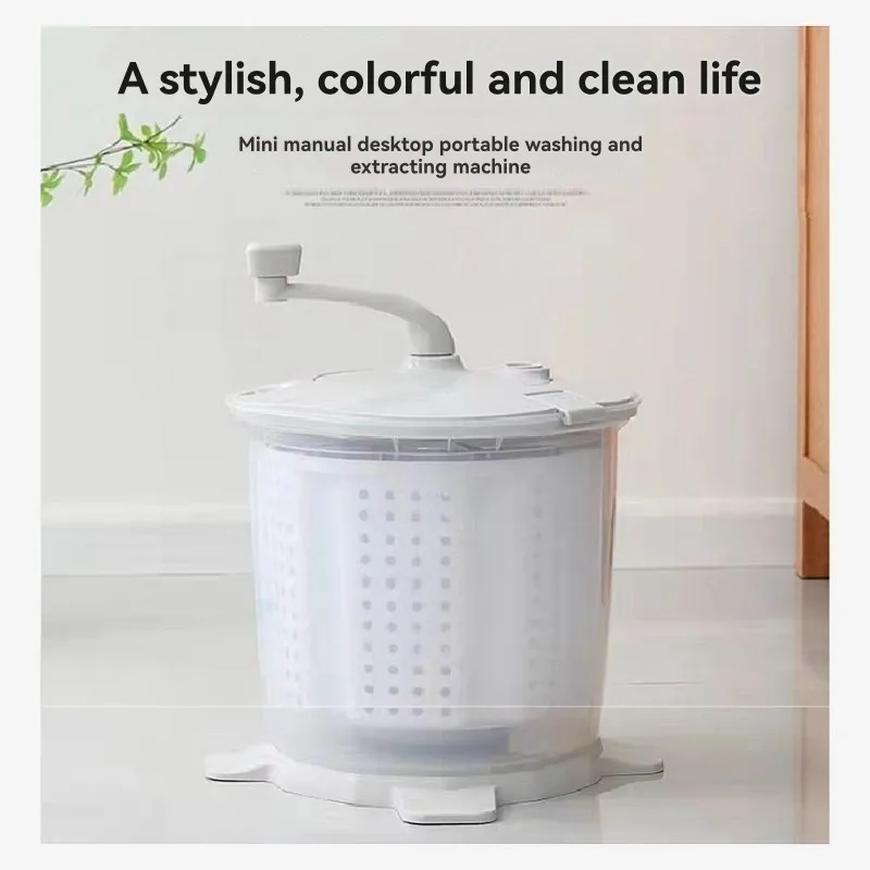 【RECOMENDAR】Manual Washing Machine With Spin Dryer-Non-Electric, Portable Design Ideal For Dormitory Living Space Dorm