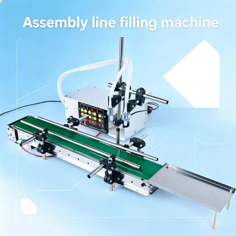 

Fully automatic conveyor belt assembly line double-head liquid dispensing and filling machine intelligent induction