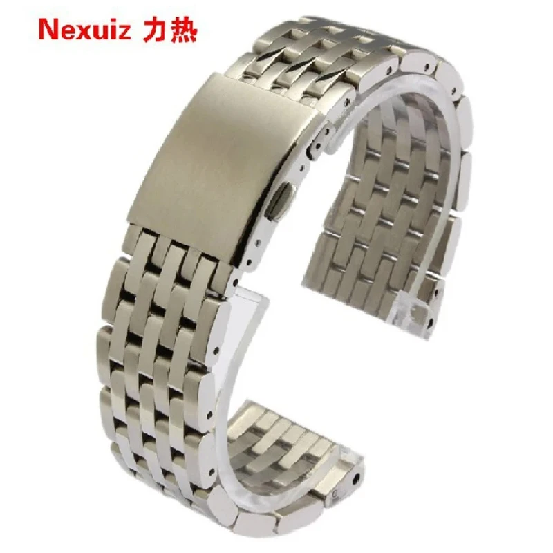 Watchbands Silver 24mm 28mm 30mm Band Width High Quality Stainless Steel  Wrist Watch Band Strap Bracelet Mens Promotion