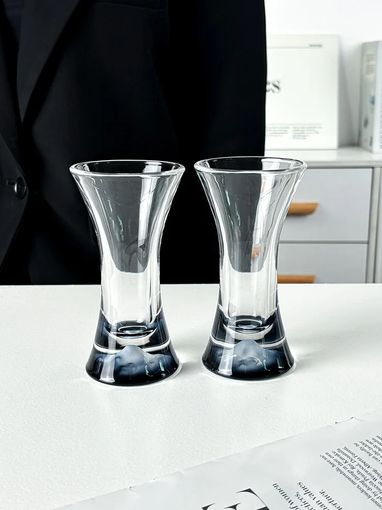 

Attractive Waist-Cinching Glass Cup Mountain View Cotail Mixing Glass Juice Cold Drink Cup Irregular ape Bla Glass