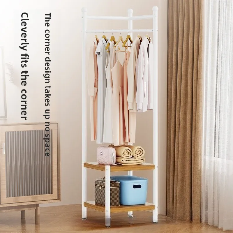 

Corner coat rack simple bedroom home floor hanger