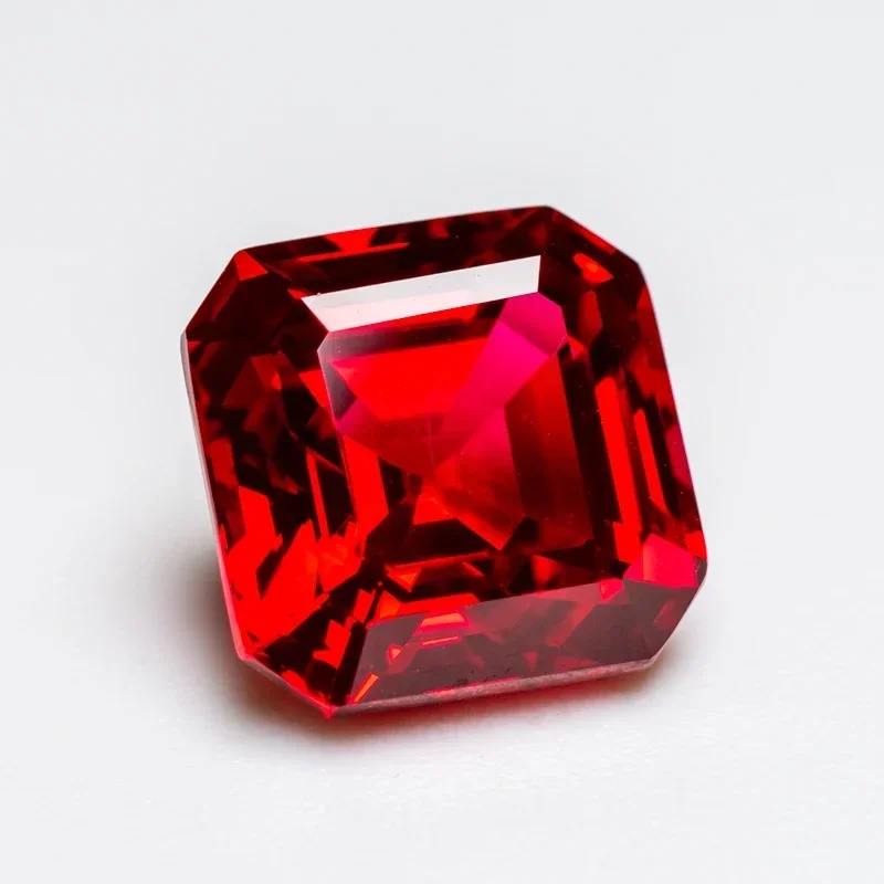 Lab Grown Ruby Asscher Square Shape Pigeon Blood Red VVS1 Gemstone for Diy Jewelry Making Materials Selectable AGL Certificate