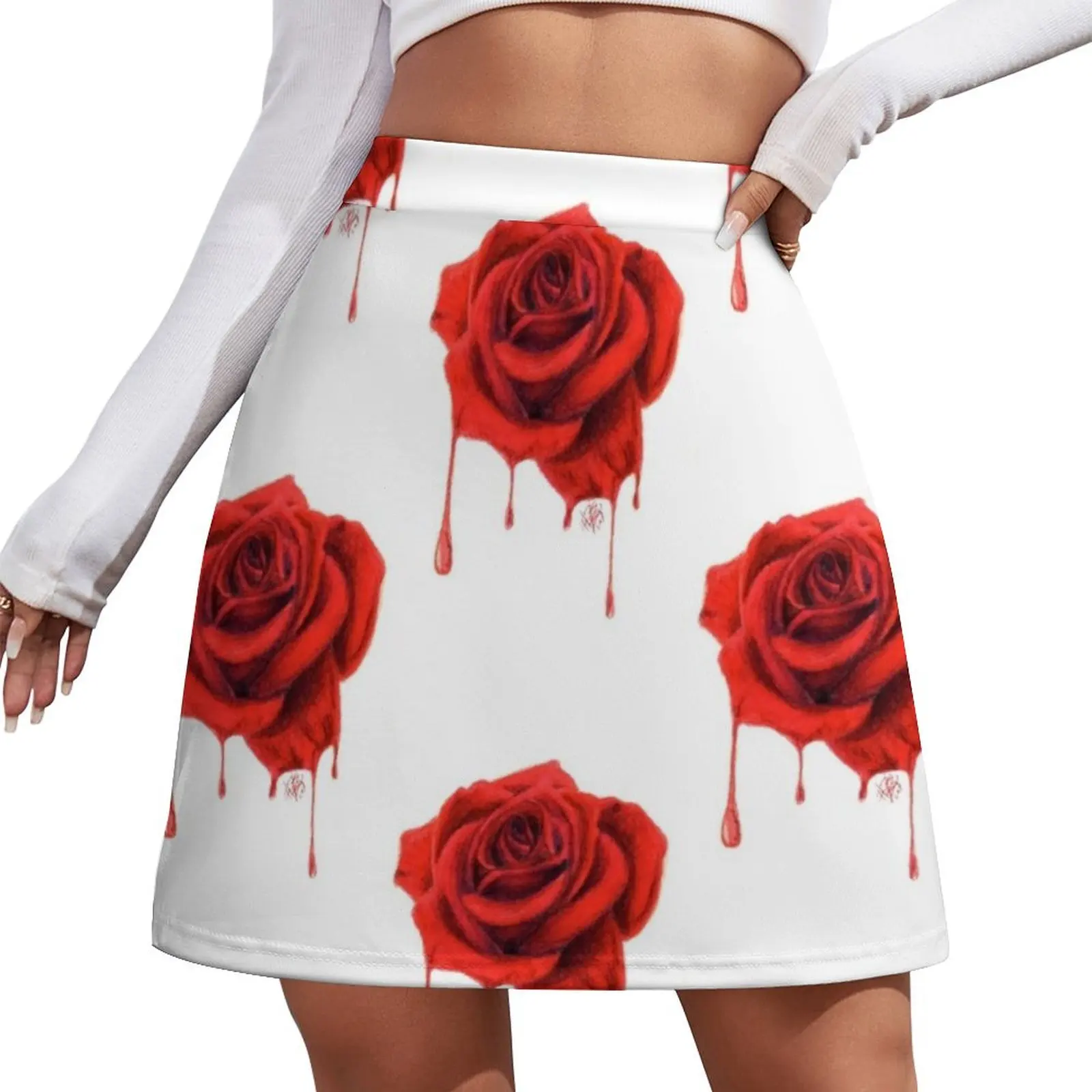 

Painting the Roses Red Mini Skirt women's summer clothing 2025 skirts for women japanese kawaii clothes Female dress Mini Skirt