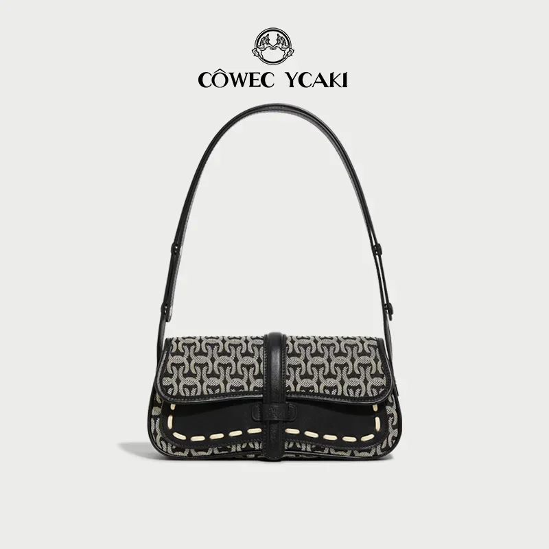 

【 Official Authentic 】Original Cowec Ycaki luxury Small bag female crossbody new baguette bag niche design underarm bag