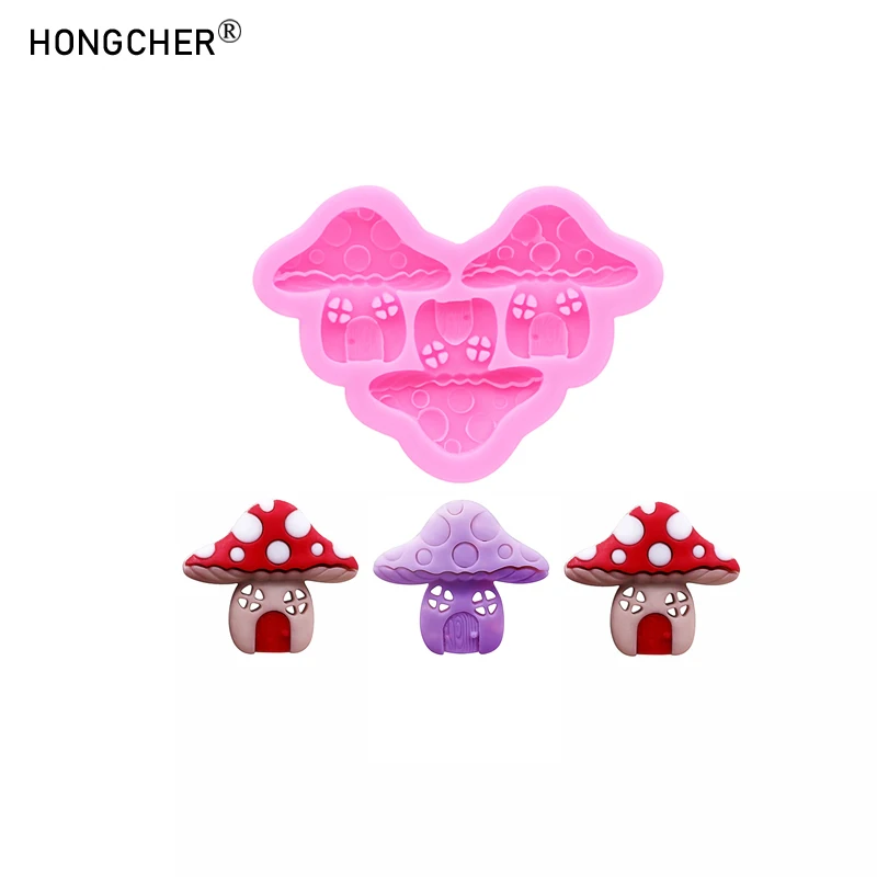 Cartoon Pilz Harz Schmuck Zubehör Kristall Tropf Form DIY Schokolade Flip Kuchen Dessert Dekoration Silikon Form