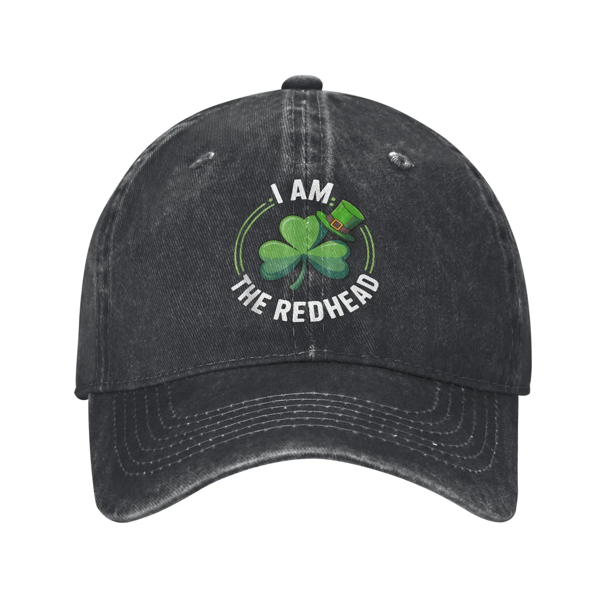 

Summer I Am The Redhead St Patricks Lucky Shamrock Leprechaun Hat Baseball Cap Sun Dropshipping Design Washed Trucker Hat Unisex