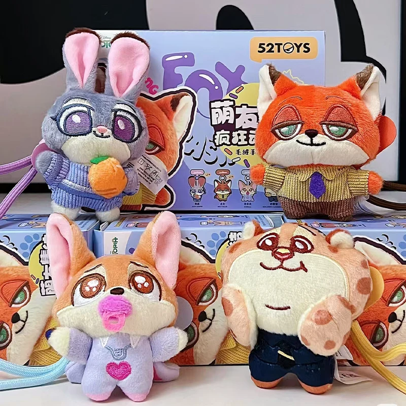 

Genuine 52toys Zootopia Nick Wilde Judy Blind Box Hopps Phone Charm Bag Keychain Trendy Collectible For Fans Friend Gift
