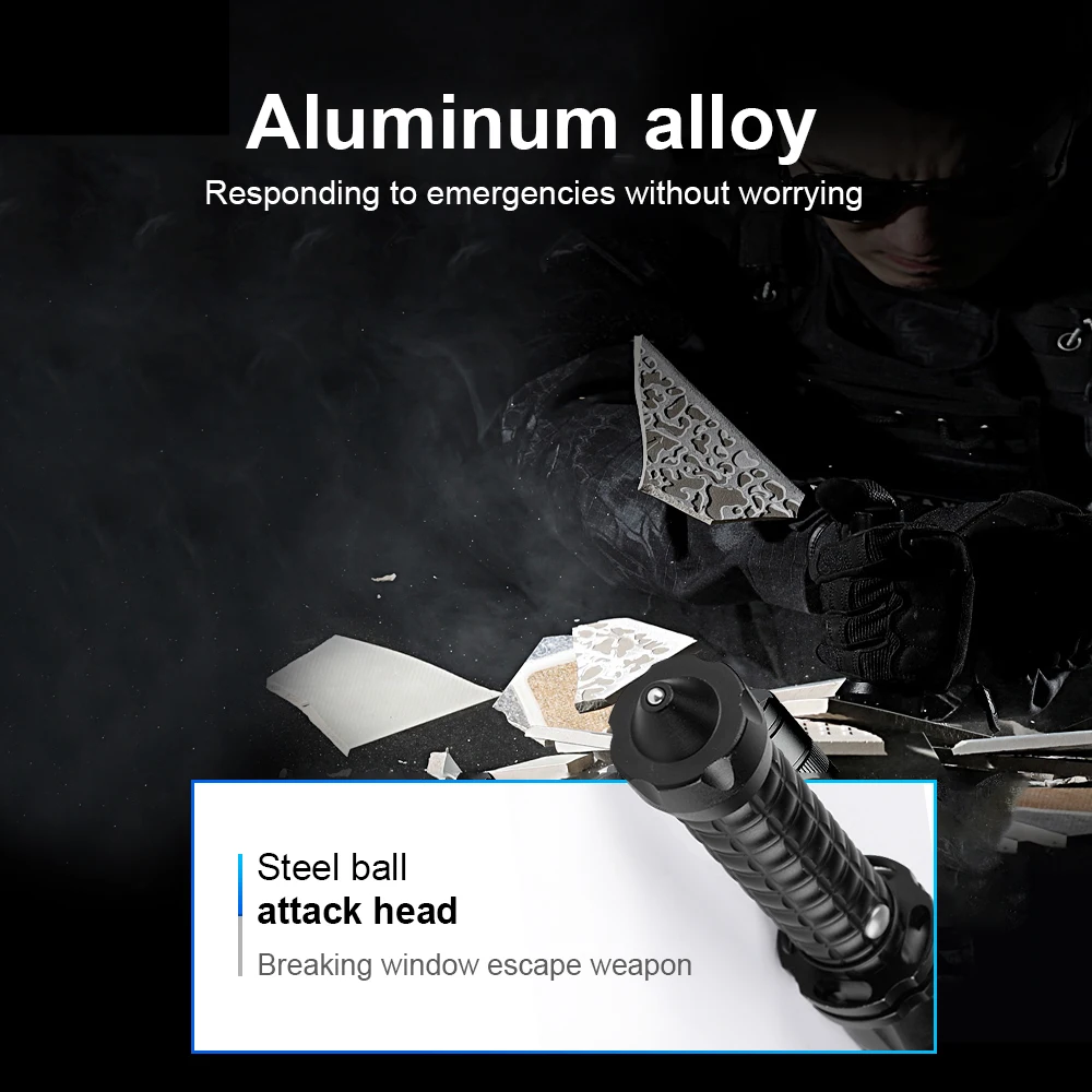 Wolf Tooth Stick Flashlight Strong Light Charging High Bright Multi Functional Outdoor Telescopic Zoom Self Defense Night Patrol