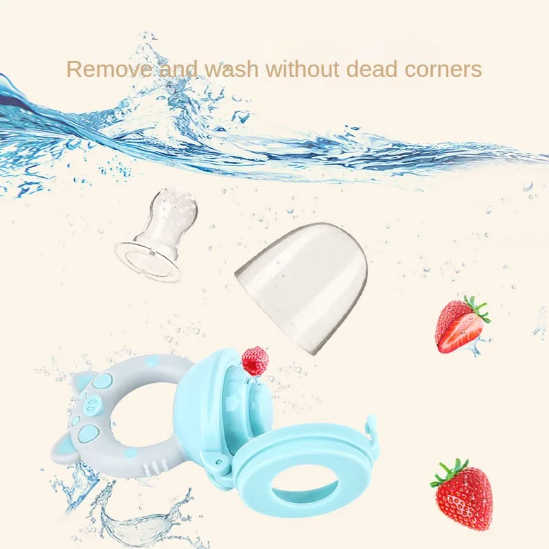 Cute Baby Teethers Fruit and Vegetable Bite Bag Food Silicone Teeth Grinding Stick Infant Feeding Aid Device Grinding Tools