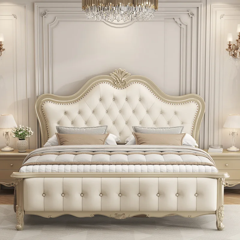 Pretty Luxury Girls Double Bed Frame Princess American Queen Size Bed Comferter Villa Camas De Dormitorio Furniture Home