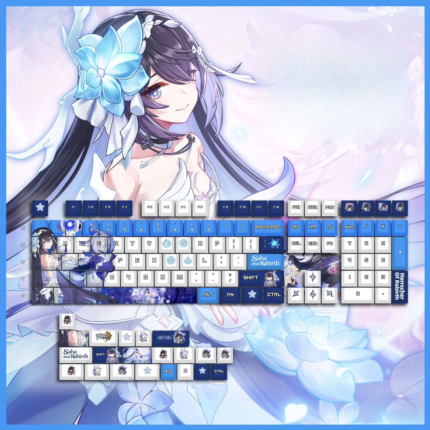 Honkai Impact 3 Herrscher of Rebirth Keyboard Keycaps Game anime Mechanical Disk PBT Tongren Peripheral