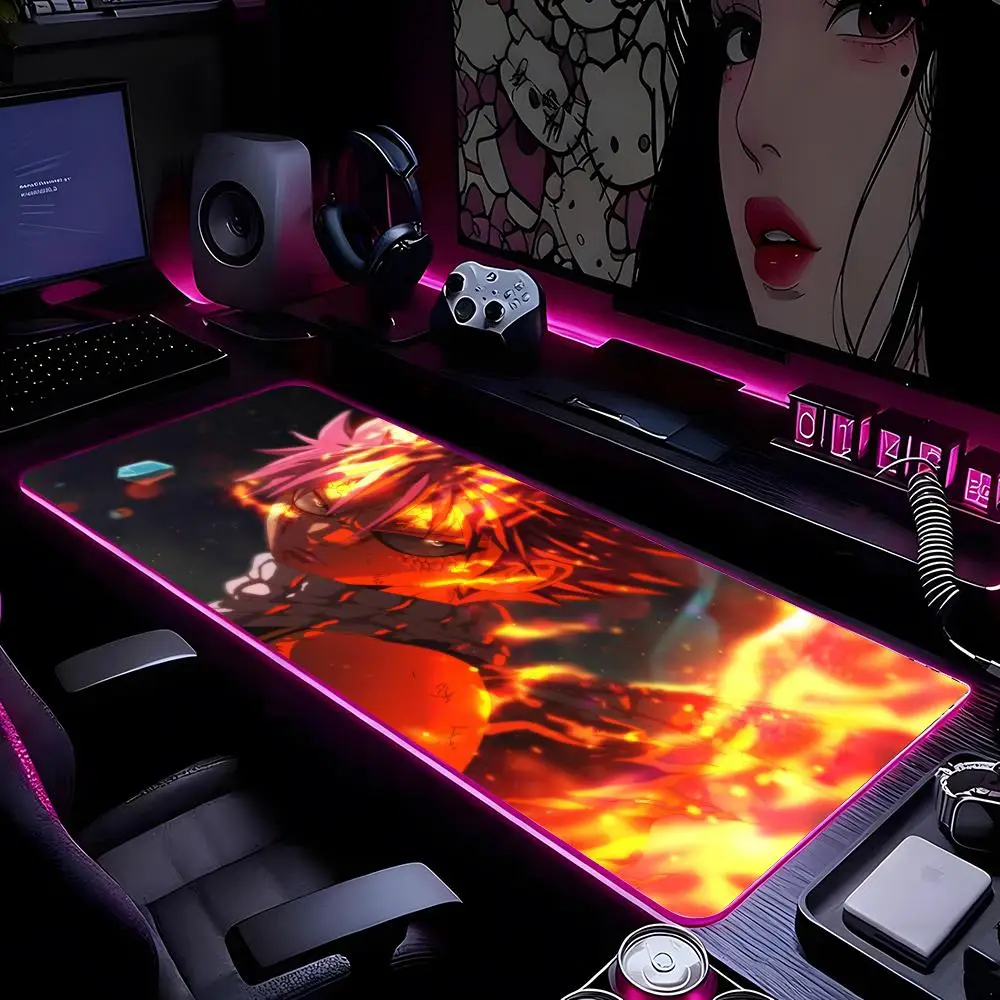 

Аниме Fairy Tail Коврик для мыши Коврик для мыши HD Печать Компьютерные геймеры Запирающийся край Нескользящий RGB коврик для мыши XXL90x40 см Клавиатура ПК Стол
