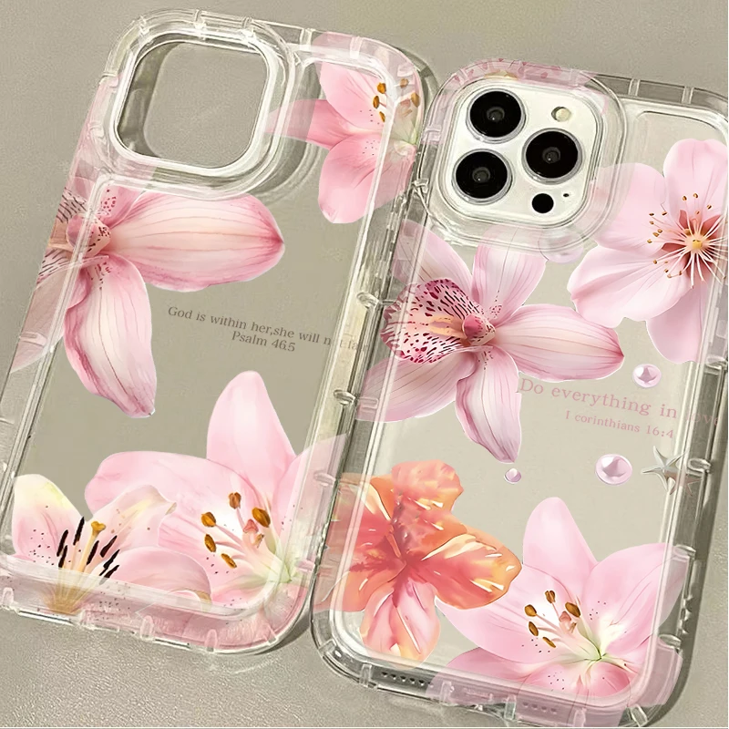 Hübsche rosa Sakura-Blumen-Handyhülle für Oppo A60 A98 A78 A38 A57 A76 A17 A55 A74 A94 A54 A16 A15 A93 A92 4G 5G, klare Rückseite