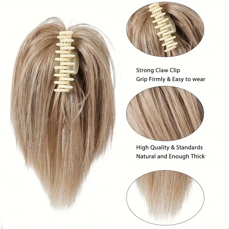 สวมใส่ง่าย Messy Bun ผมชิ้นธรรมชาติ Wavy Claw คลิปใน Buns ผมผู้หญิง Chignon ผมสังเคราะห์ Bun Extension ง่ายรูปแบบ