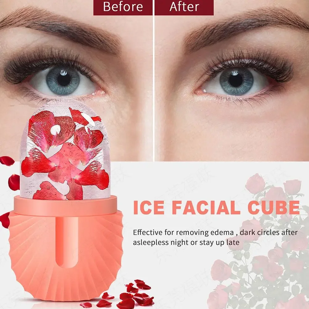 Bandejas de silicona para levantamiento de belleza, bola de hielo, masajeador Facial, rodillo para contorno de ojos, molde de hielo Facial para reducir el acné, herramienta para el cuidado de la piel