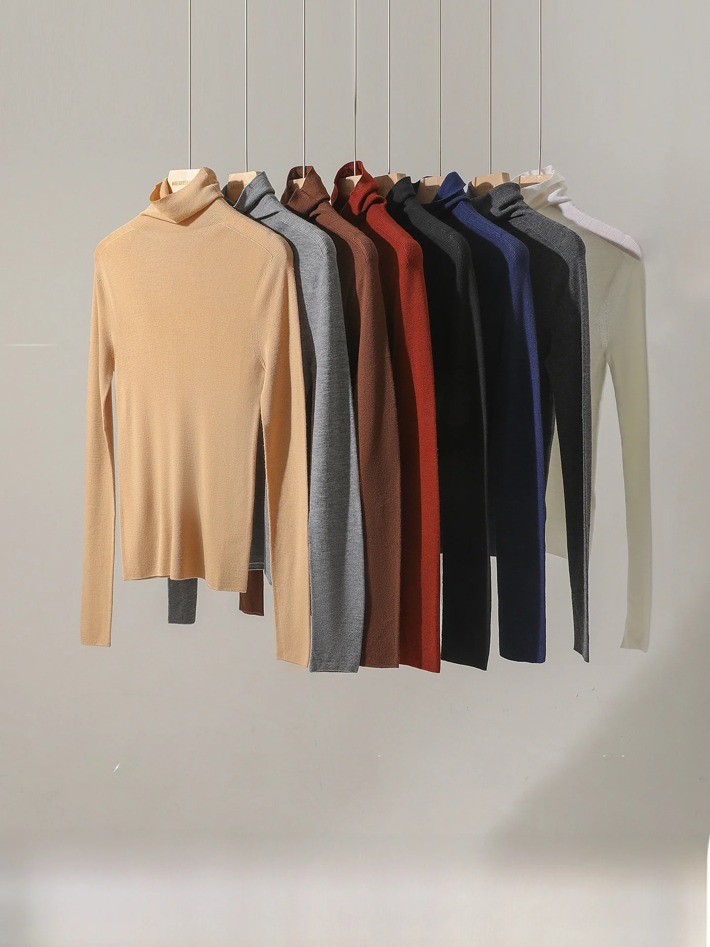 

Autumn Winter New Sle Merino Wool High Collar Slim Fit Casual Long Sve Knitted Sweater Women's Faion Commute Sle