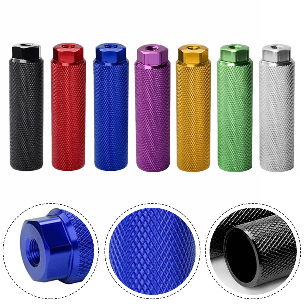 1pair For Road Mountain Bikes Pegs Anti Skid Foot Ompact Bicycle Foot Pegs Knurled Pegs 100MMx28MM Fit 3/8 Inch Axles Tool