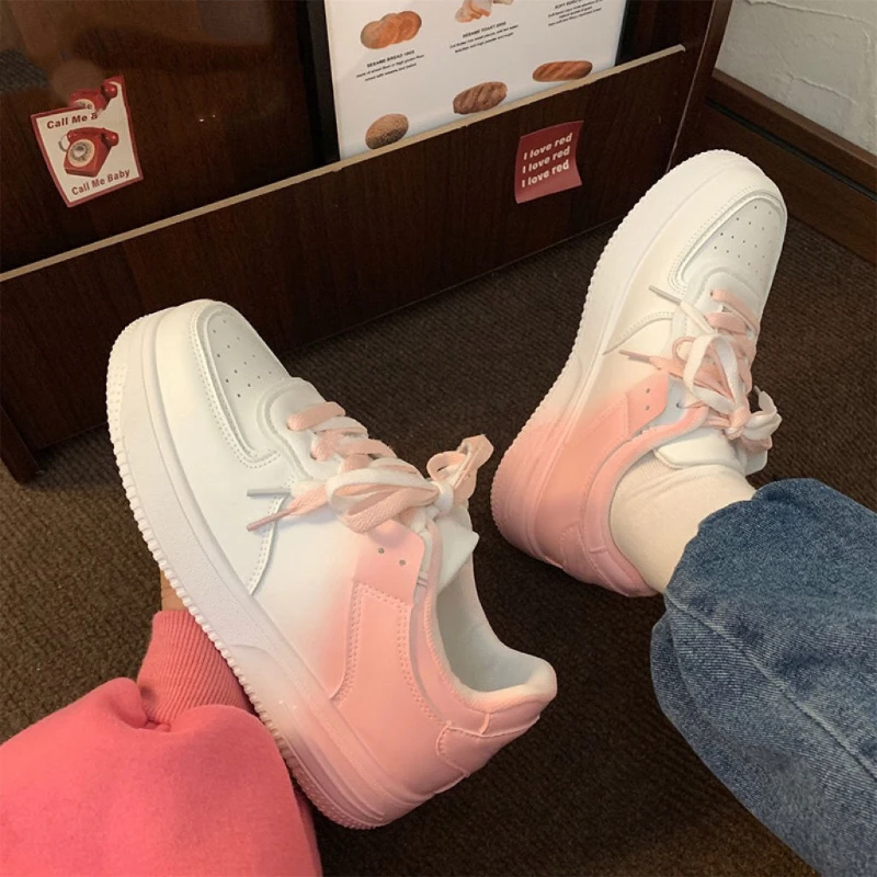 2024The NewSpring and Autumn Sneakers Gradient Color White Shoes Breathable Women Casual Shoes Casual Sneakers Zapatos De Mujer