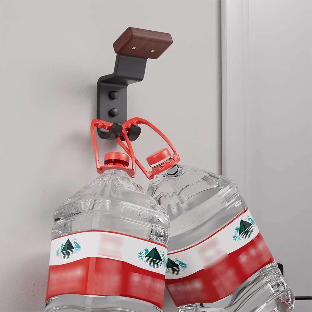 حامل خوذة حامل خوذة دراجة نارية مجموعة مكونة من قطعتين، حامل خوذة مثبت على الحائط مع خطافات مزدوجة، خطافات خوذة مناسبة لـ fo #3