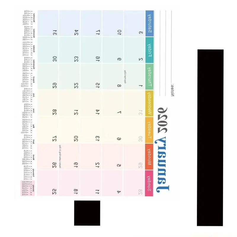 Modern 2026 English Wall Hanging Calendar With Thick Tear Resistant Paper Perfect For Language Practice Home Decoration