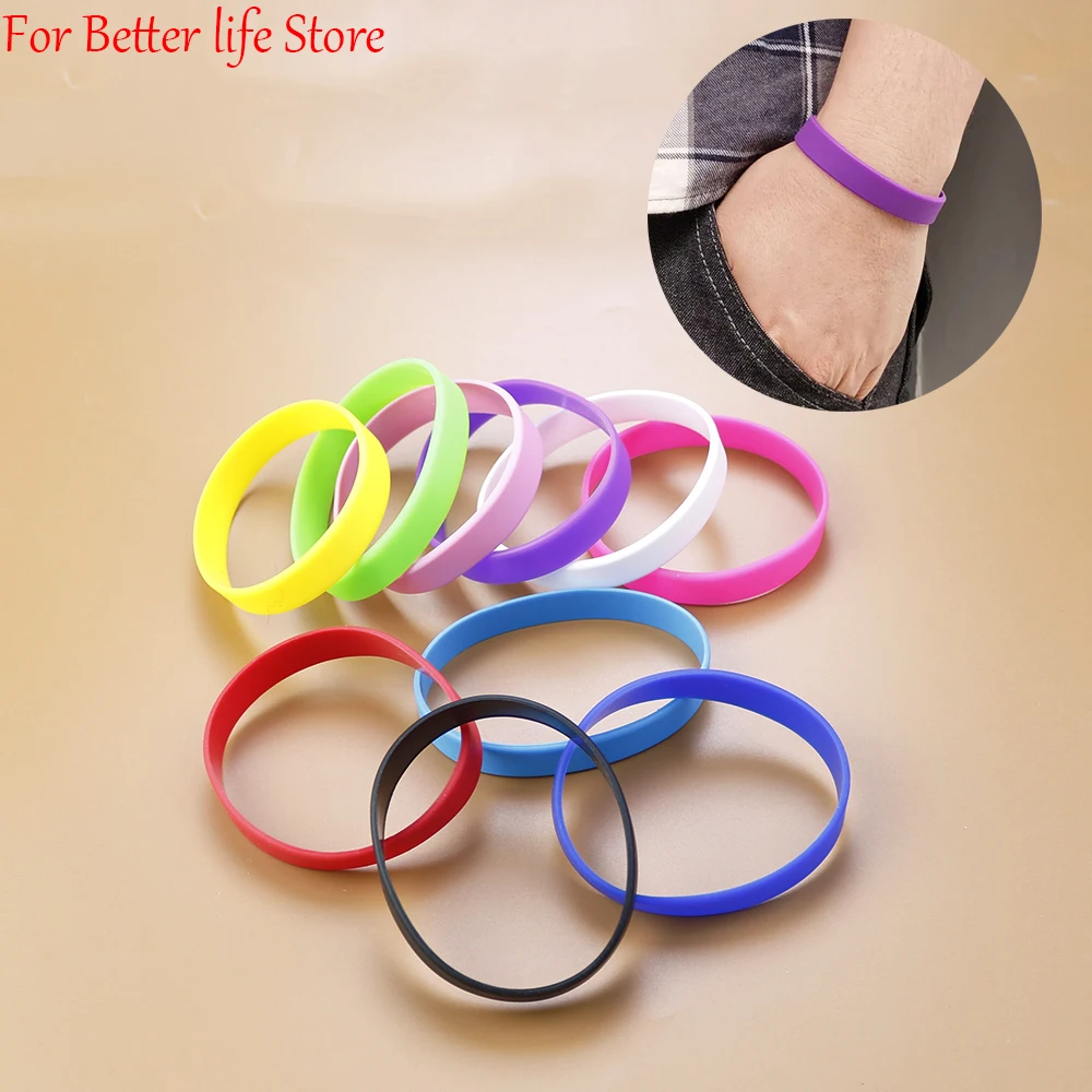 Wholesale Silicone Rubber Wristband Flexible Wrist Band Cuff Bracelet Sports Casual Bangle For Women Men Silicone wrist strap