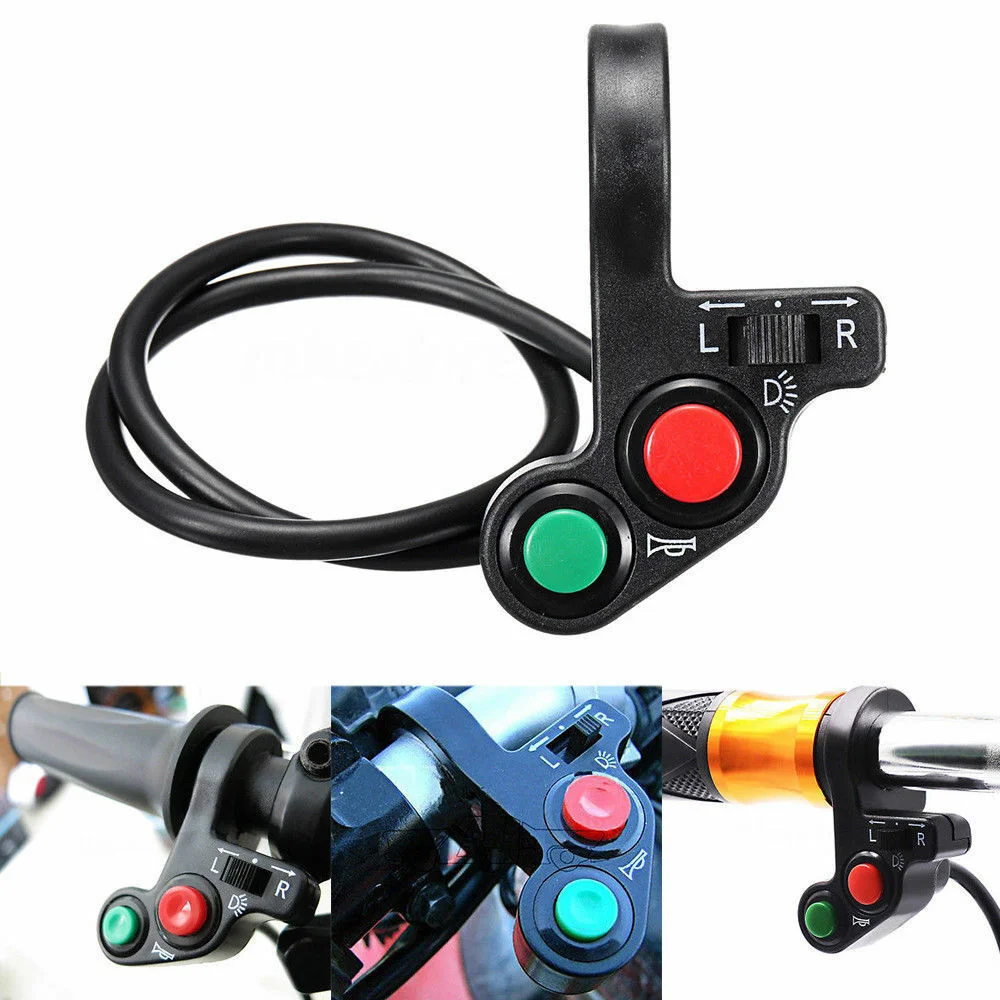 1/2PCS Motorcycle ATV Scooter Horn Indicator Handlebar ON/OFF Control Turn Signal Light Switch For Honda Kawasaki Yamaha KTM
